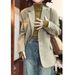 Quilted Thick Coat Wome, Ew Autum Ad Witer Woole Jacket, High-ed Style, Short Korea-style Blazer For Petite_ecoleips.com