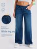 Plus-Size Crisscross Waist Jeans – High-Stretch Relaxed Fit With Cat Whisker & Monkey Pocket (Light/Deep Blue, XS-XL)_ecoleips.com