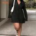 Plus-Size V-Neck Wrap Dress With Flared Sleeves – Elegant & Casual Midi Dress For Women (0XL-5XL, Pure Color & Street Style)_ecoleips.com