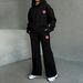 Women's Premium Fleece Tracksuit - Oversized Hoodie & Wide-Leg Sweatpants With Subtle Print Accents_ecoleips.com