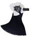 Elegant V-Neck Lace Corset Long Sleeve Wrap Slim Fit Mermaid Dress Set for Women Stylish Outfit Black White XS XXL XXXL_ecoleips.com