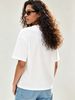 2026 New Simple Women's White Cotton T-Shirt, Casual Loose Short Sleeve Top_ecoleips.com