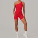 Qiusha Women's Summer Oblique One Shoulder Sports Jumpsuit Nude Feeling Hip Tight Yoga Fitness Suit Beautiful Back_ecoleips.com