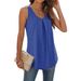 Women's Solid Color Crew Neck Swallowtail Vest T-Shirt Style Summer Fashion Discounted_ecoleips.com