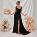 Women's Clothing New Slit Sexy Evening Dress For Women High End Temperament Hip Wrapped Slim Suspender Long Dress_ecoleips.com