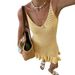 Women's Clothing Summer Pure Cotton Sexy Suspender Ruffle Dress Women Beach Vacation Hollow Knitted Short Dress_ecoleips.com