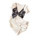 Women's Clothing Summer New Style Printed Age Reducing Short Sleeved Suit Fashionable Temperament Slim All Match Casual Two Piece Suit For Women_ecoleips.com