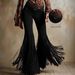Women's Suede Trousers Retro Western Fringe Design New Arrivals For Ladies_ecoleips.com