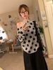 2026 Autumn Lazy Style Women's T Shirt Vintage Wave Point O-neck Knitted Pullover Y2k Harajuku E-girls Black Tops Women Girl_ecoleips.com