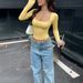 European American Y2K Sexy Style Solid Color Long-sleeve Tank Top T-shirt Women's Clothing 2026 Spring And Autumn New_ecoleips.com