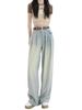 Guangzhou Supply American-style Wide-leg Jeans For Women, Spring/summer High-waisted, Loose, Slimming, Pleated, Casual,_ecoleips.com