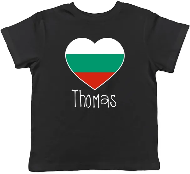 Women's T-Shirts Personalised Love Bulgaria Football Supporter Kids T-Shirt Boys Girls Gift_ecoleips.com
