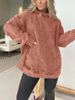 Women's Casual Hooded Denim Sweatshirt - Oversized Pullover Streetwear Top With Kangaroo Pocket (Blue, Pink, Black, Lavender, Coral, Red)_ecoleips.com