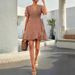 Summer French Polka Dot Wrap Dress Sweet Girl V Neck Cardigan Tie up Short Sleeve with Belt Cross Border Style for Women_ecoleips.com