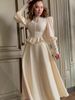 Women's Clothing Design Sense Lady Slim Long Sleeve Chain Strap Long Skirt Luxury Dress_ecoleips.com