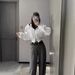 American Street High-End Hooded Sweatshirt For Women, Spring And Autumn Short Thin Waist-Cinching Elegant Zipper Lazy_ecoleips.com
