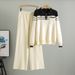Women's Clothing Striped Sweater Suit Spring New Loose Fashion Casual Wide Leg Pants Knitted Two Piece Suit_ecoleips.com