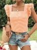 Verve 2025 Women's Spring/Summer New Plaid Square Neck Ruffle Blouse Top_ecoleips.com