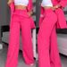 Women's Autumn Blazer And Trousers Suit Set Trendy Office Casual Two-Piece Outfit For Fall_ecoleips.com
