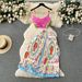 Women's Clothing Printed Suit Short Top Camisole High Waist Pleated Skirt_ecoleips.com