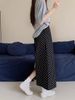 Sweet And Spicy Polka Dot Skirt For Women, Plus-size Casual Grey, Hip-hugging, Elegant, High-waisted, Slimming A-line Long Dress_ecoleips.com