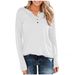 Women's Solid Color Knitted Long Sleeve Crew Neck Casual Button Up Top Independent New Arrival Autumn_ecoleips.com