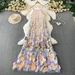 Women's Elegant French Style Long Dress Mesh Floral Slip Unique High-End Autumn Winter Beautiful Stylish Clothing_ecoleips.com