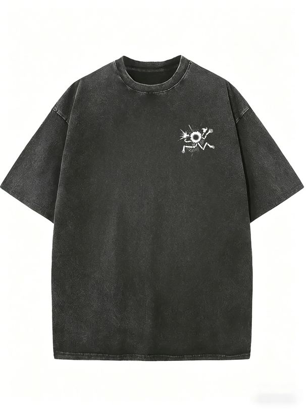 Women's Mineral Wash Tee, Relaxed Fit Crew Neck Summer Everyday Fashion Top_ecoleips.com