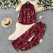 Elegant Leaf Embroidery Cardigan & Wide-Leg Pants Two-Piece Set For Women | Autumn Office Wear Slimming Versatile Outfit_ecoleips.com