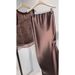 Summer Outfit Unique Beautiful Little Coffee Color Acetate Satin Two-Piece Set For Women 2025 New Model_ecoleips.com
