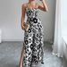 Women's Clothing Spring And Summer Temperament Elegant Twisted Print Suspenders Wide Leg Jumpsuit Long Pants Women's Clothing_ecoleips.com
