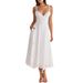 Women's Lace Embroidered Hollow Out Slim Fit Belted Halter Maxi Dress – Elegant Summer Party Gown 2026_ecoleips.com