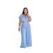 Women's Clothing European And American Women's Summer Vacation Style High Waist Wide Leg Pant Set With Lapel Short Top_ecoleips.com