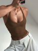 Dulzura Halter Sleeveless Backless Slim Crop Top Women'S Solid Sexy Casual Y2K Top Party Club Streetwear Summer Outfit Wholesale_ecoleips.com