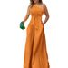 Women's Clothing Summer Slant Collar Single Side Lace Irregular Off Shoulder High Waist Pocket Wide Leg Pants Casual Jumpsuit_ecoleips.com