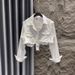 Women's White Denim Jacket Loose Fit Korean Style Short Top Spring Autumn New 2026_ecoleips.com
