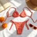 Slimming Striped Women's Bikini Swimsuit Halter Neck Strap INS Style For Hot Springs And Beach Vacations_ecoleips.com