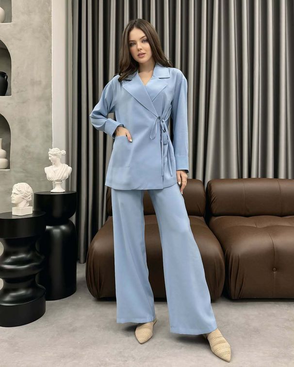 Women's Clothing Women's INS Lace Up Suit Kimono Jacket Shirt Fashion Trousers Suit_ecoleips.com