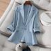 Women's Clothing Slim Fit Blazer – Korean Style Cropped Jacket With Flutter Sleeves For Office & Casual_ecoleips.com
