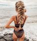 Women's Sexy High-Waisted Leopard Print Patchwork Bikini Two-Piece Swimsuit European American Style_ecoleips.com