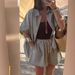 K Striped Shirt With Pockets And Shorts Loose Casual Set For Women_ecoleips.com