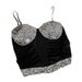 8705#American And European Style 2025 New Model Color-blocking Silver Sequined Mesh See-through Camisole_ecoleips.com