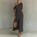 Elegant Off-Shoulder Polka Dot Dress – Flowy Sleeveless Maxi Dress With 3d Print & Elastic Waist – Women's Summer Beach To Party Dress_ecoleips.com