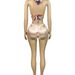 Women's Satin Halter Neck Two Piece Set HR25036 European American Style Printed Tie Top with High Neck And Matching Shorts_ecoleips.com
