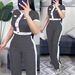 Spring/Summer Women's Color Block Button Top Hot New Faux Pocket Round Neck Short Sleeve Set With High Waisted Comfortable Trousers_ecoleips.com