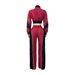 Women's Clothing Women's Style Color Block Patchwork Top And Straight Leg Pants Two Piece Set For Formal & Casual_ecoleips.com