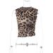 Women's Leopard Print round Neck Sleeveless Tank Top Slim Fit European American Style Cross Border Fashion_ecoleips.com