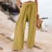 Classic Solid Color Relaxed Fit Casual Pants - No Drawstring Hem, Soft Stretch Polyester Blend, Multiple Colors & Extended Sizes (S-5xl)_ecoleips.com