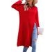 Women's Clothing Women's Loose Long Sleeved Slit Sweater Dress Style Autumn Winter Pullovers For Formal & Casual For Women_ecoleips.com