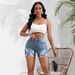 2025s New Style Xintang Jeans Sexy Hot Girl High Waist Tight Hip Ripped Denim Shorts For Women_ecoleips.com